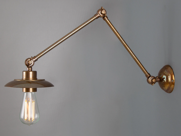REZNOR ADJUSTABLE POSTER LIGHT - Handmade adjustable brass wall lamp by mullan lighting - view 2